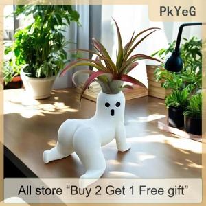 [COD] PkYeG Tool Funny Big Booty Ghost Planter Big Booty Air Plant Display Succulent Planter Decoration Plant Pots Funny Prank Gift