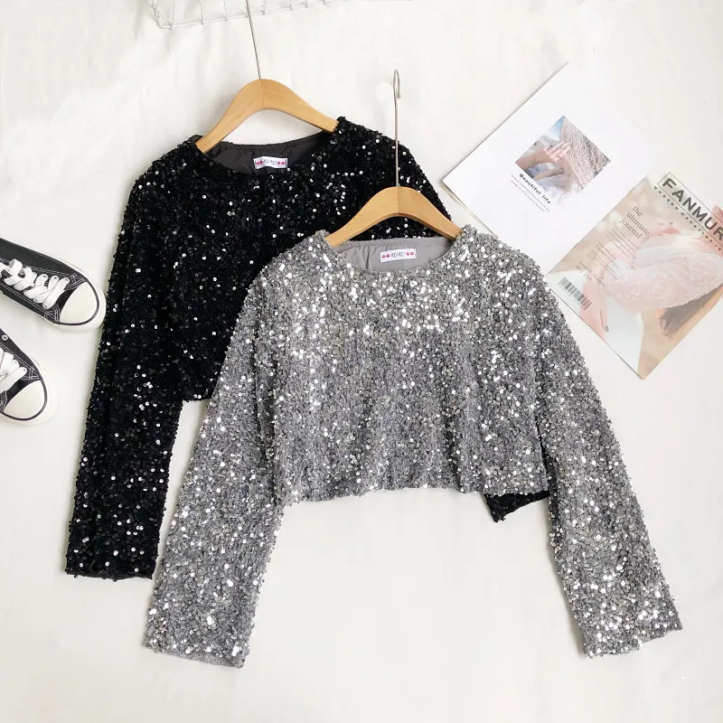 Sequin Shirt Womens Christmas Party Tops Glittery Tops Women