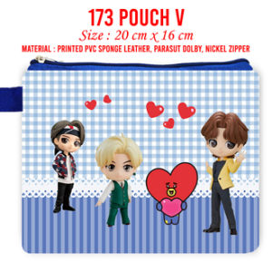 Dompet Pouch Seri BTS (JUAL PER 5PCS) Aneka Karakter Dompet Anak Dompet Suvenir Mini Wallet Souvenir Gift Tata RJ Mang Koya Chimmy Cooky Shooky Van