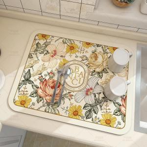 AOR Alas Ampaian Antibakteria Absorben Air Ajaib Anti Licin Modern Kitchen Mat Drain Pad Desktop Drying Dish Tableware Basin Sink