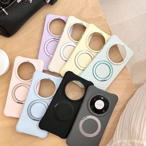 Ripples Silicone Wireless Charging Magnetic Rotate Kickstand Case for Huawei Mate 80 Pro Max Slim Fleece Protection Phone Cover