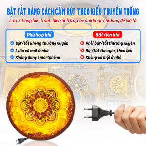 Đèn Thờ Hào Quang In Tranh Trúc Chỉ Mandala Trang Trí Phòng Thờ Bàn Thờ Gia Tiên Treo Tượng Phật TC-HQ-03