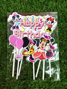 Topper cake minie mouse happy birthday hiasan kue ulang tahun