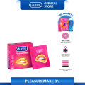Durex Pleasuremax Ribbed & Dotted Condoms | Pack of 3 For Men | Large 56mm. 