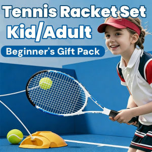 Tennis Racket Set Self Playing Elastic Rope Ball Beginner Adult/Kid Tennis Practice Training Tool