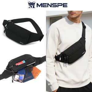 MENSPE Sports Chest Bag Waist Bag Crossbody Chest Bag Multi-Functional Fitness Bag Small Waist Pouch Waterproof Wear-Resistant Waist Bag with Adjustable Strap for Workout Running