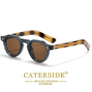 CATERSIDE Kính râm nam tròn cổ điển Chất lượng cao Phong cách dày của phụ nữ Du lịch ngoài trời Kinh doanh Lái xe Kính trang trí UV4002026