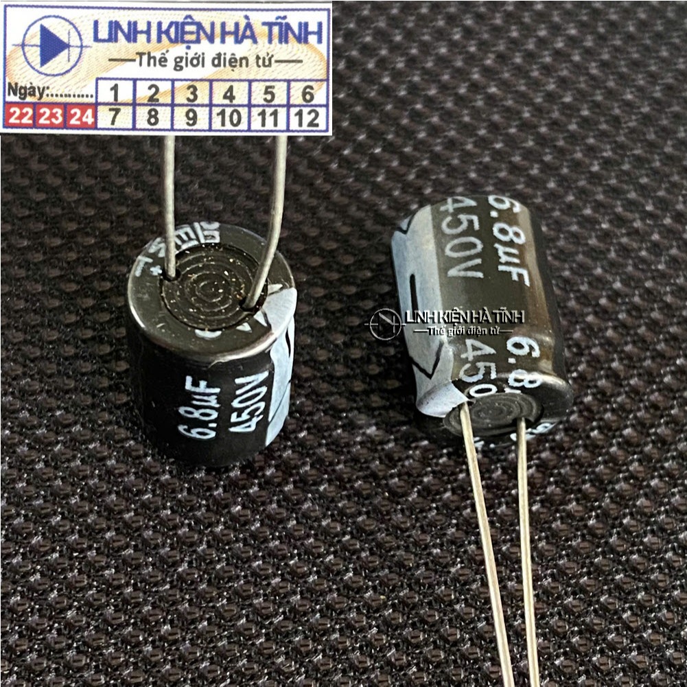  tụ hóa 6.8UF 450V 6.8UF 450V6.8UF kích thước 10X13mm