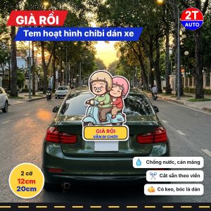 Tem Decal Ông Bà Đi Xe Máy Chibi Già Rồi Vẫn Đi Chơi Sticker Hoạt Hình Dễ Thương Dán Xe Máy Ô Tô