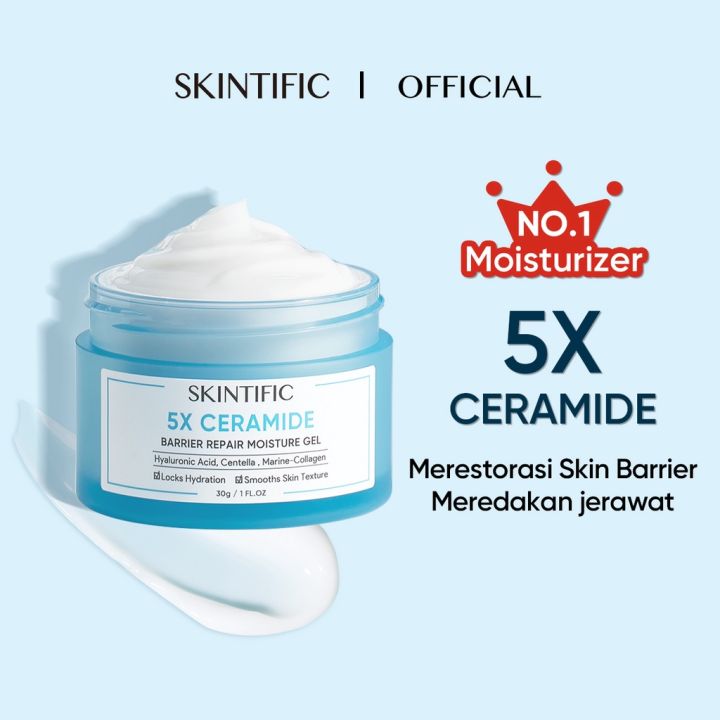 SKINTIFIC Moisturizer 5X Ceramide Skin Barrier Moisturize Gel | Moisturizer Skintific | Plembab Wajah Skintific | Pelembab Wajah Berjerawat
