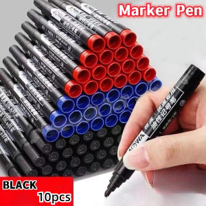 10PC Quick Drying Oily Marker Pen Permanent Waterproof Markers Graffiti Pens School Office Supplies