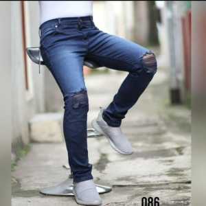 COD Celana Jeans Pria Sobek Ripped / Celana JEANS hitam pria Strecth / Celana panjang sobek Pria Model Skinny