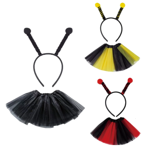 Soft Tulle Girls Christmas Halloween Cosplay Costumes Mesh Skirt Headband Girls Skirt Headband Outfits Tutu Short Skirt