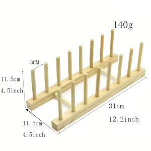Wooden Dish Drainer Rack Kitchen Dishes Plate Drying Rack Book Display Rack Holder Pot Lid Racks Organizer