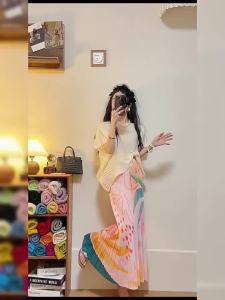 FE Spot Goods   Issey Miyake   Japanese Style   Gentle and Elegant Little Sister   Zixia Fairy Skirt