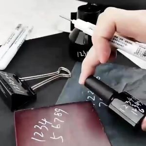 WH 3Pcs White Permanent Paint Marker Pen for Wood Plastic Glass Stone Metal Canvas Graffiti Pens Art Painting Stationery