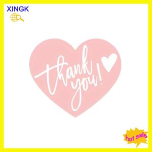 XINGK 50Pcs 5 Styles Pink Heart Shaped Thank You Tags Gift Box Packaging Box Seal Party Supplies