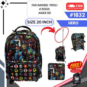 TAS RANSEL TROLI 4 RODA ANAK SEKOLAH SD SMP TROLI PATEN RANSELKARAKTER KARTUN LAKI LAKI KEREN 1832