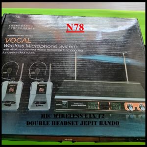 N78 MICROPHONE MIC WIRELESS ULX T2 MIK WIRELES NIRKABEL DOUBLE HEADSET JEPIT BANDO CLIP KLIP MICROPH