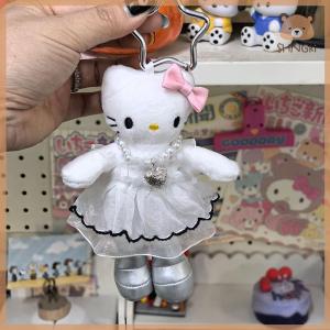 【SHNGki】 Ngọt Ngào Dễ Thương Hoa ăn mặc Hello Kitty sang trọng búp bê phim hoạt hình KT Mèo Nhồi bông búp bê Keyring đáng yêu Túi Mặt dây chuyền Ba lô treo quà tặng
