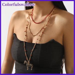 Colorfulswallow Cá Nhân Men Ngựa Vằn Mặt Dây Chuyền Vòng Cổ Cổ Điển Kim Loại Xu Hướng Trang Sức Ngựa Vằn Bông Tai Cho Phụ Nữ