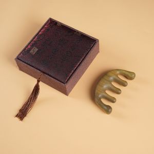 Five-Tooth Sandalwood Massage Comb | Anti-Static Comb for Head & Neck Scraping Massage