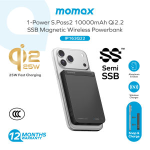 [CCC Certified] Momax [IP163Q22] 1-Power S.Pass2 Qi2.2 Magnetic Wireless PowerBank 10000mAh