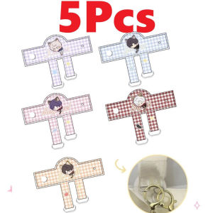 Love and Deepspace Chibi Cat Clip 5pcs Set Xavier Zayne Rafayel Sylus Caleb Kawaii Gingham Bag Charm Strap Birthday Holiday Gift for Friends