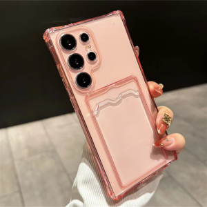 Air-bag Shockproof Casing For Samsung Galaxy S25 S24 S23 Ultra Plus S22 S21 S20 FE Phone Case Clear Card Slot Bag Soft Protect Back Cover