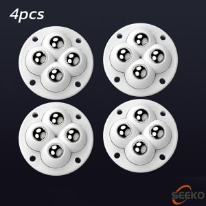 Seeko 4pcs Caster Wheels 360° Rotation Self Adhesive Universal Pulley for Small Furniture Storage Bins