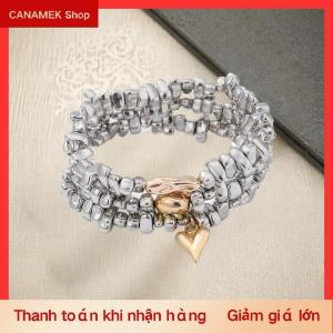 CS Cổ Điển Bất Quen Thiết Kế Độc Đáo Bead Hình Trái Tim Mặt Dây Chuyền Trang Sức Set Cho Phụ Nữ Vòng Tay Vòng Cổ Vòng Quà Tặng