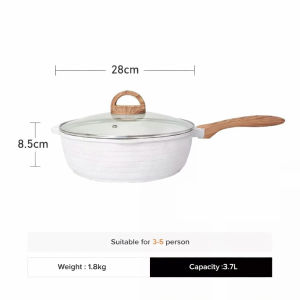 【SG Stock】24/28cm Non Stick Wok with Lid Granite Rock Wok Deep Frying Pan for Induction Cooker (NO PFAS PTFE PFOA)