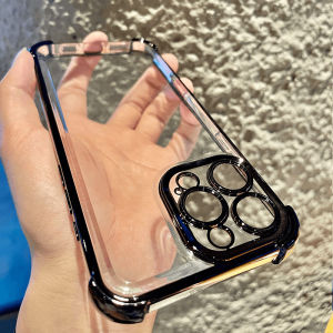 เคส OPPO A3X A3 Pro A60 A95 F11 A54 A15 A15S A7 A5S A12 A11K A78 A5 A76 A96 Reno 5Z 5 6 Lite A57 A79 F27 A73 5G A9 4G A17 A98 A16 a54S ป้องกันกล้องซิลิโคนกันกระแทก TPU นิ่มใสชุบ A74เคสโทรศัพท์ JD 01