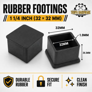Square and Rectangular Rubber Footings Protector for Chair Table Foot Caps Protector Tropa Hardware