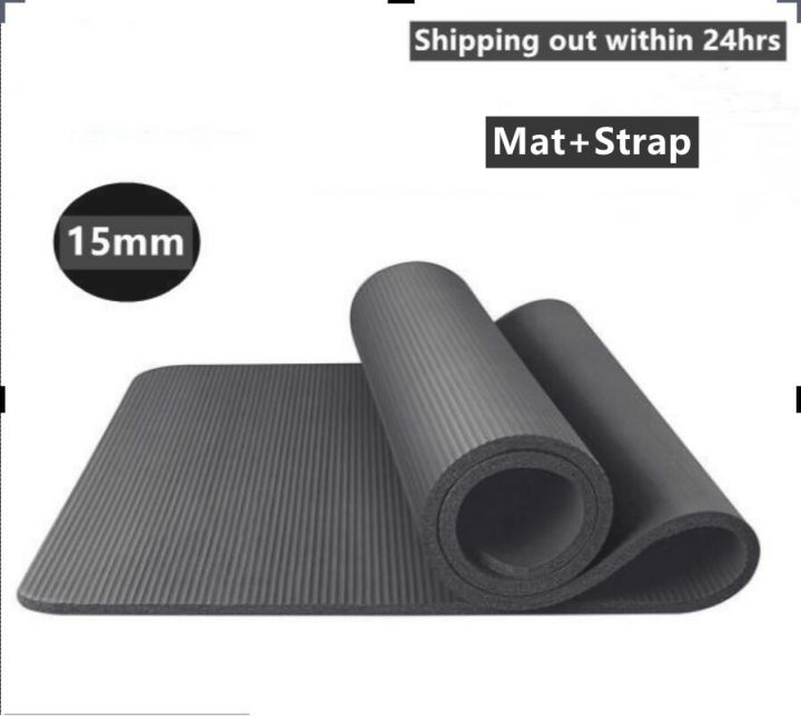 For sale)*SG seller* Thick Yoga mat 15mm(183x61x1.5cm)come with