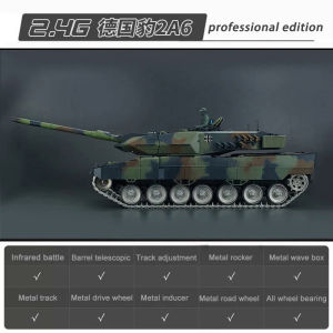 JDD[Fast Delivery][Available Original]Rc Tank Heng Long 3889 tank Leopard 2 1/16 Simulated Toys Main Battle Remote Control Tanks Infrared System Shoot Bb Shells
