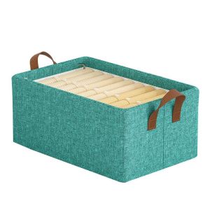 SG【READY STOCK】Foldable Dividers Drawer Large Box Storage Box Cationic Fabric Steel Frame Double Handle Clothes Wardrobe Organizers Space Saver