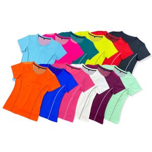 [FreeshipMAX] A042-Áo cộc tay lưới lưng chấm vải thun lạnh 4 chiều siêu mịn mát thể thao tập gym yoga nữ