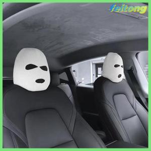 【feitong】🚕🚕【HOT SALE】 1pc Car Seat Cover Masked Person Knitted Headgear Halloween Headrest Cover Decoration Car Anti-theft Warning Accessories