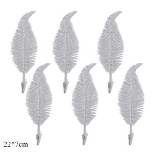 6Pcs in 1 Aksesoris Christmas Pohon Tree Dekorasi Bulu Palsu Fake Feather Free Jepitan Klip On Gliter Glittery Ornamen BULU