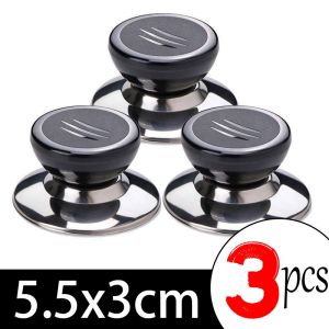 6Pcs Universal Pot Lib Knobs Caps Wooden Heat-Resistant Cooking Pan Lid Covers Replacement Lifting Handle Kitchen Cookware Handgrip