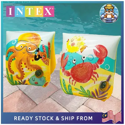 INTEX :58652 Childrens Inflatable Arm Band Floaties Tropical Buddies Arm Bands