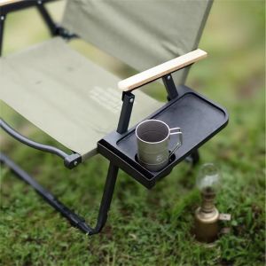 PLLEWY Folding Side Storage Tray Camping Reunion Accessories Universal Cup Holder Tool Outdoor Camping Chair Recliner Chair Tray