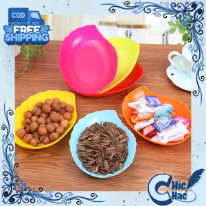 Piring Plastik Lucu Murah / Piring Bentuk Daun Serbaguna / Piring Snack Sambal Praktis