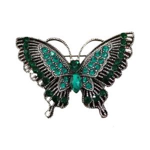 Stylish Butterfly Rhinestones Pin Sturdy Alloy Craftsmanship for Wedding Anniversary Christmas Celebration Outfits