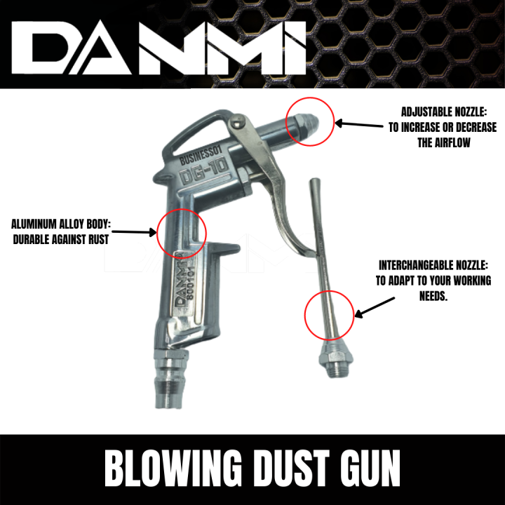 Business01 Danmi Air Duster Gun Blowing Dust Gun High Quality Pneumatic Tool Use to Remove