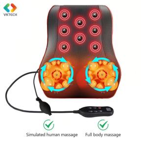 [Celectroni]Electric Neck Massager with Heat Heated Back Massager 3 Levels 3D Deep Tissue Kneading Pillow Adjustable for Home Office