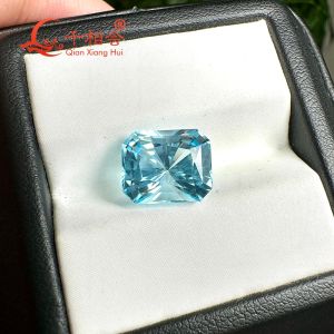 Natural Blue Topaz Loose Gemstones Sky Blue Super Santa Maria Swiss Blue Radiant Cut Faceted Gemstone for Jewelry Making