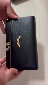 ZV Top-grain leather chain bag Black shoulder bag clutch bag crossbody bag