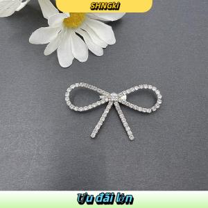 SHNGki Thời trang sáng bóng Rhinestone Bow Khóa Ngọc Trai Tua Pin Kim Cương khóa DIY may Giày Túi Đính Phụ Kiện đám Cưới Quà Tặng